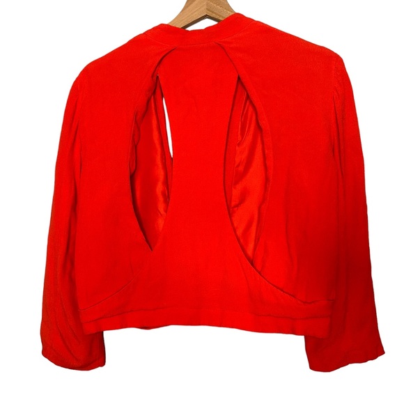 Urban Outfitters Silence and Noise Orange Cut Out Light Blazer Jacket - Picture 3 of 4